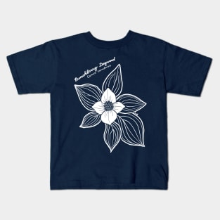 Bunchberry Dogwood line art Kids T-Shirt